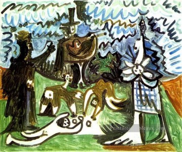 Guitariste et personnages dans un paysage III 1960 cubisme Pablo Picasso Peinture à l'huile